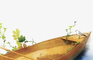 春天小草小舟素材免抠动植物植物元素