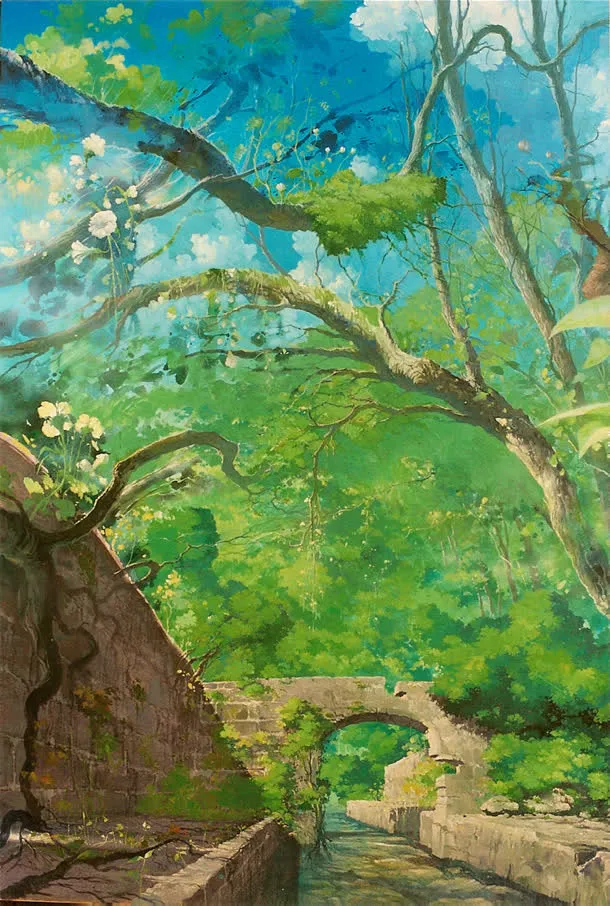 彩绘油画树木藤蔓免抠