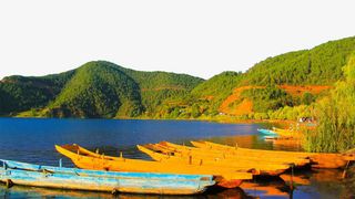 四川泸沽湖风景图免抠