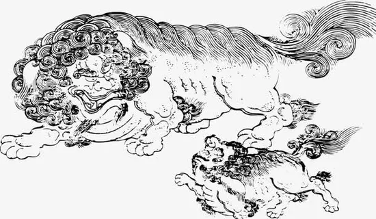 麒麟母子png免抠