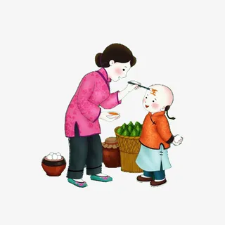 手绘人物插画免抠