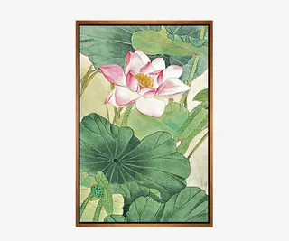 中国风荷花新中式挂画免抠