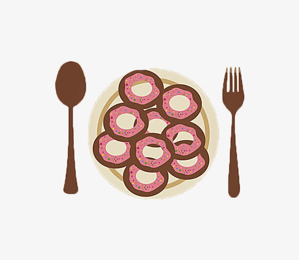 甜甜圈用餐免抠