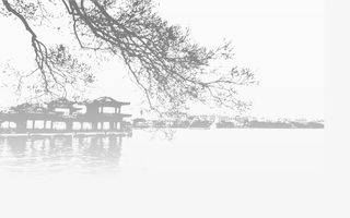 水墨古风山水房子画免抠