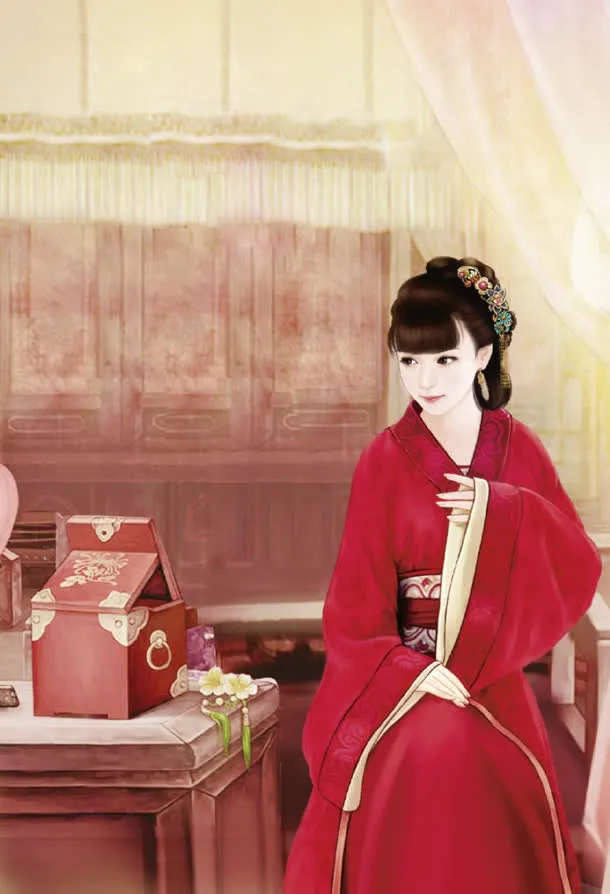 含苞待放女子海报免抠