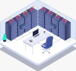 金融行业大数据平台分析2.5D插图免抠