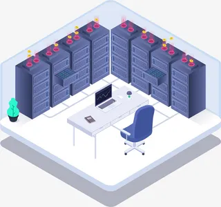 金融行业大数据平台分析2.5D插图免抠