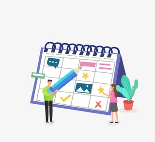 办公室发展日历计划免抠