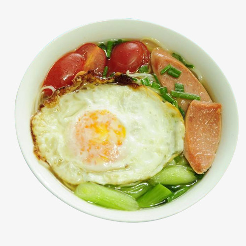 一碗面食番茄鸡蛋盖浇面免抠