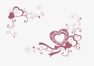 心型矢量花纹免抠