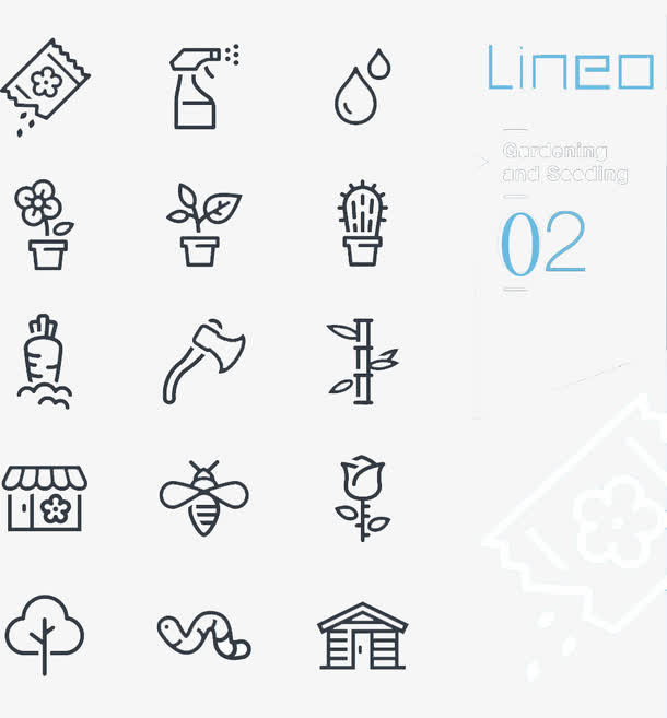 卡通简洁园艺图标图片免抠