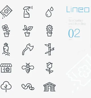 卡通简洁园艺图标图片免抠