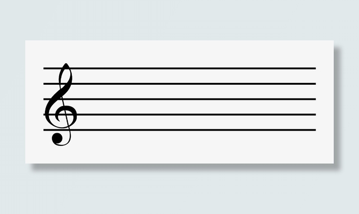 高音五线谱 乐谱模板免抠