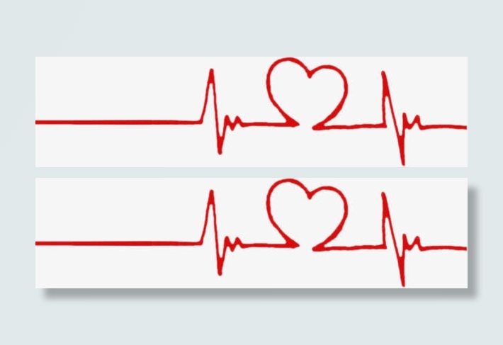 红色心动直线曲线免抠