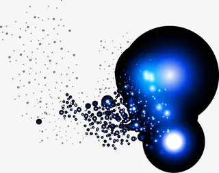 梦幻蓝色效果元素免抠