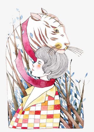 动物与女孩免抠