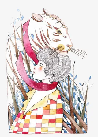 动物与女孩免抠