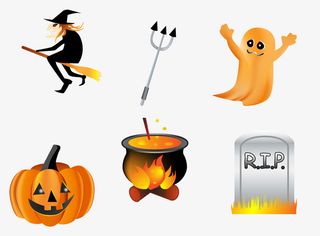 万圣节装饰卡通元素免抠