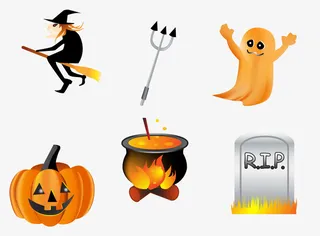 万圣节装饰卡通元素免抠