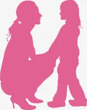 粉色温馨和谐母女人物免抠
