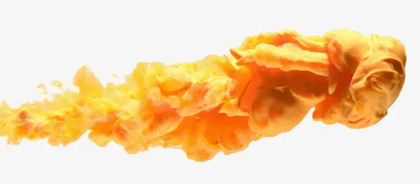 卡通手绘黄色漂浮烟雾png免抠