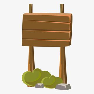 手绘卡通木牌路牌免抠