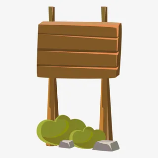 手绘卡通木牌路牌免抠