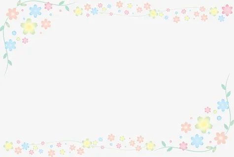 彩色美丽花朵框架免抠