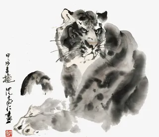 水墨画老虎免抠