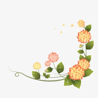 黄色绣球花免抠