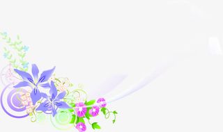 唯美彩色春天花朵免抠