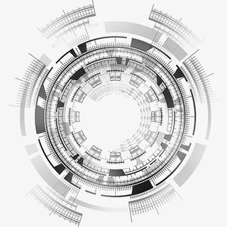 黑色简约装饰科技设计图免抠