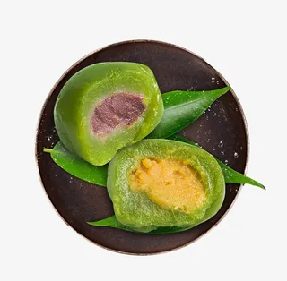 美味红豆沙蛋黄青团免抠