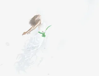 春天白色清新补水人物免抠