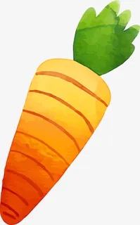 水彩手绘复活节胡萝卜素材免抠