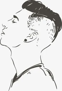 时尚男性素描人物设计矢量素材,免抠