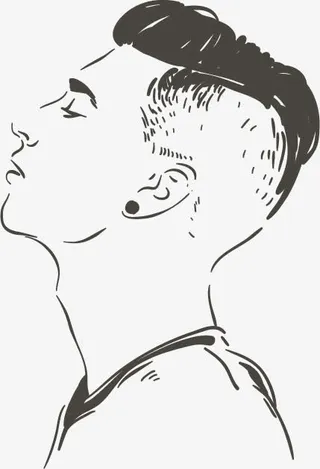 时尚男性素描人物设计矢量素材,免抠