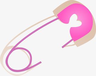 粉色卡通曲别针免抠