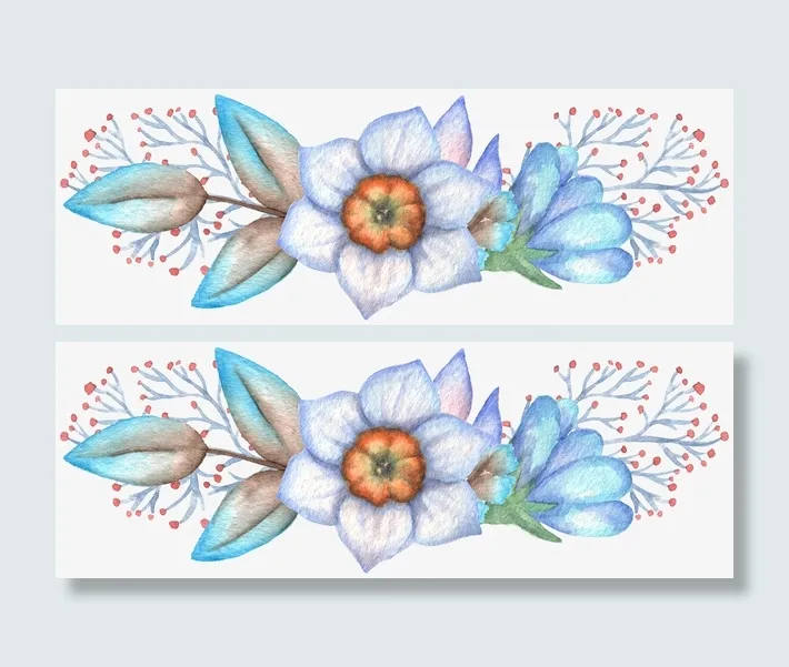 蓝色花朵免抠