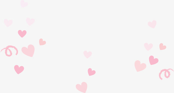 粉色爱心漂浮免抠
