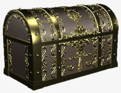 黑色花纹魔法宝盒百宝箱免抠