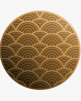 棕色手绘圆形祥云素材免抠