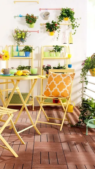 柠檬黄小清新阳台H5背景素材高清