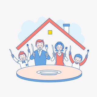 全家吃饭的情景免抠图免抠