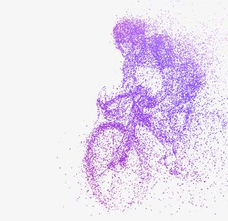 骑自行车的水彩人物免抠