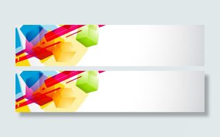 潮流绚丽横幅花纹背景