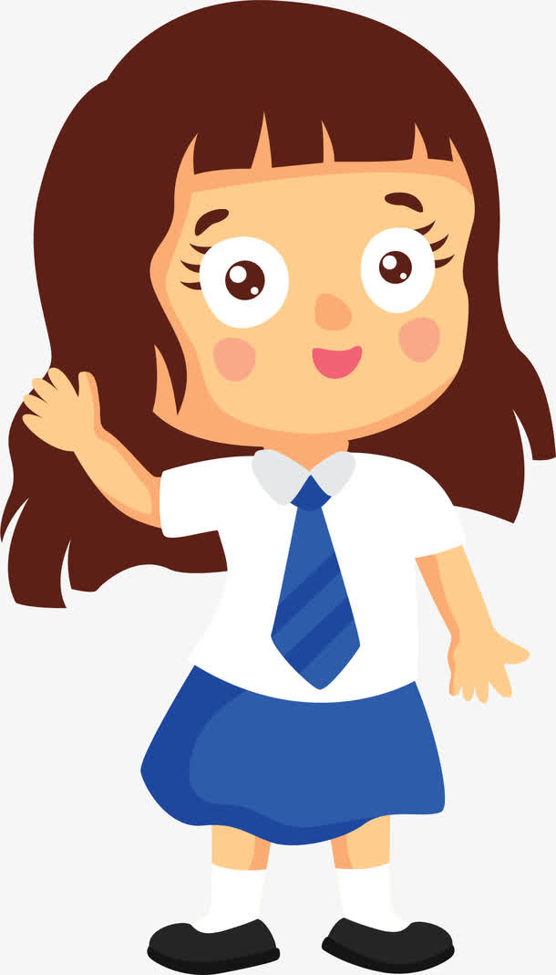 挥手的女孩免抠