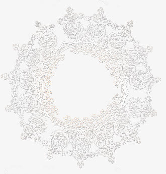 手绘边框白色环纹边框png素材免抠