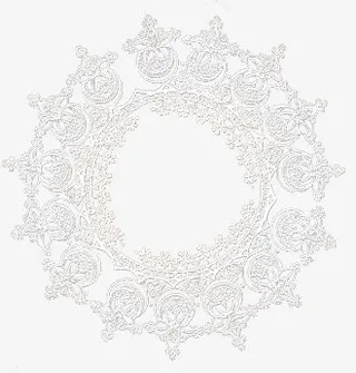 手绘边框白色环纹边框png素材免抠