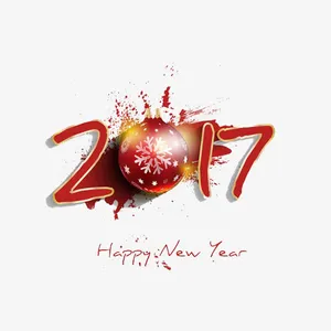 创意圣诞铃铛组合2017年字体免抠